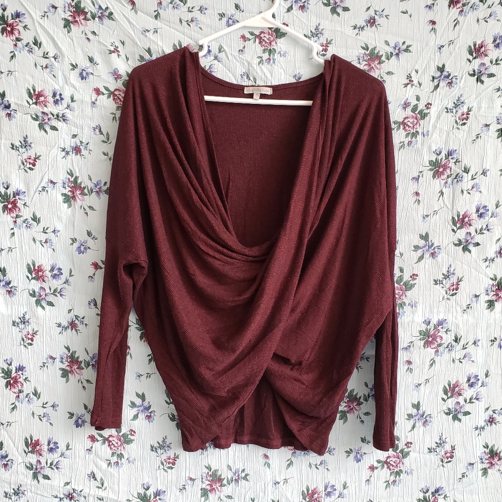 Twist front dolman sleeve top